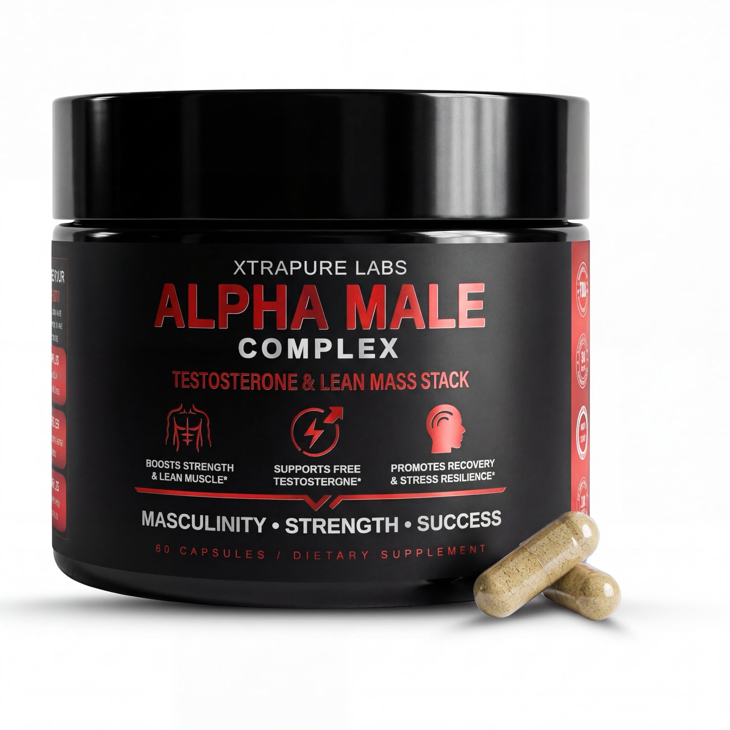 Alpha Male Complex – Gummies/Capsules | Clinically Dosed Testosterone & Lean Mass Stack | Tongkat Ali, Shilajit, Turkesterone & More