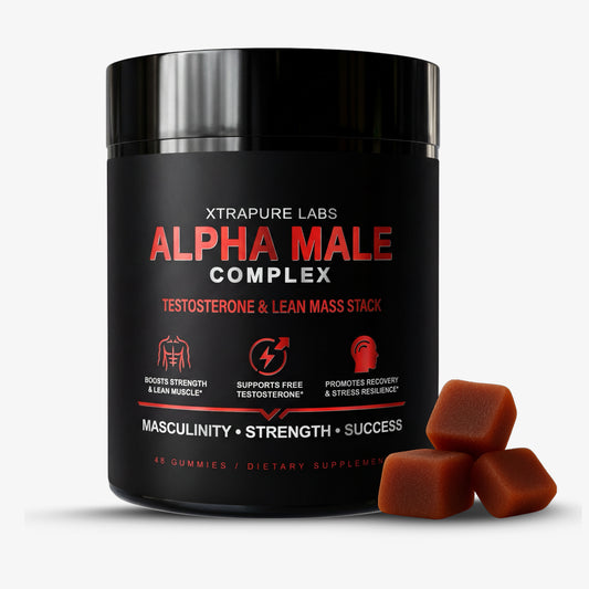 Alpha Male Complex – Gummies/Capsules | Clinically Dosed Testosterone & Lean Mass Stack | Tongkat Ali, Shilajit, Turkesterone & More
